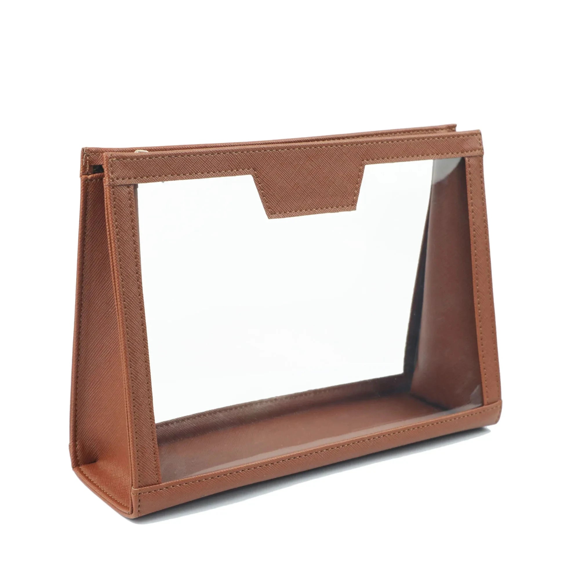 Trousse de toilette transparente personnalisable – Pochette élégante en PVC et similicuir