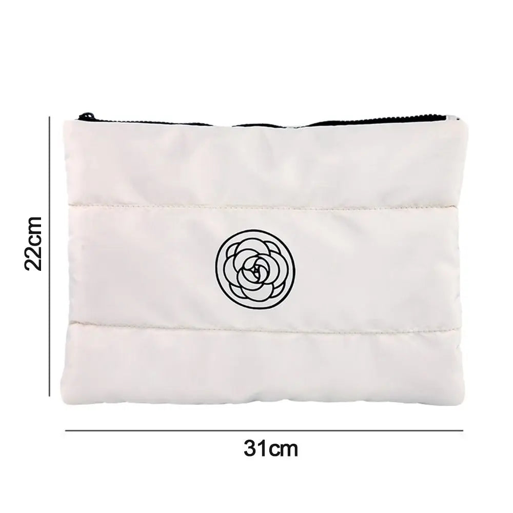 Trousse de toilette en coton femme – Grande pochette zippée 100% coton pour maquillage et voyage
