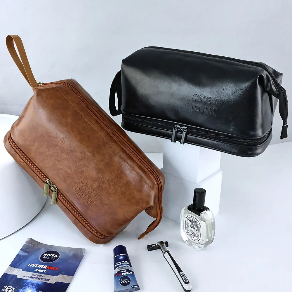 Trousse de toilette homme en cuir – Élégante, imperméable et ultra résistante