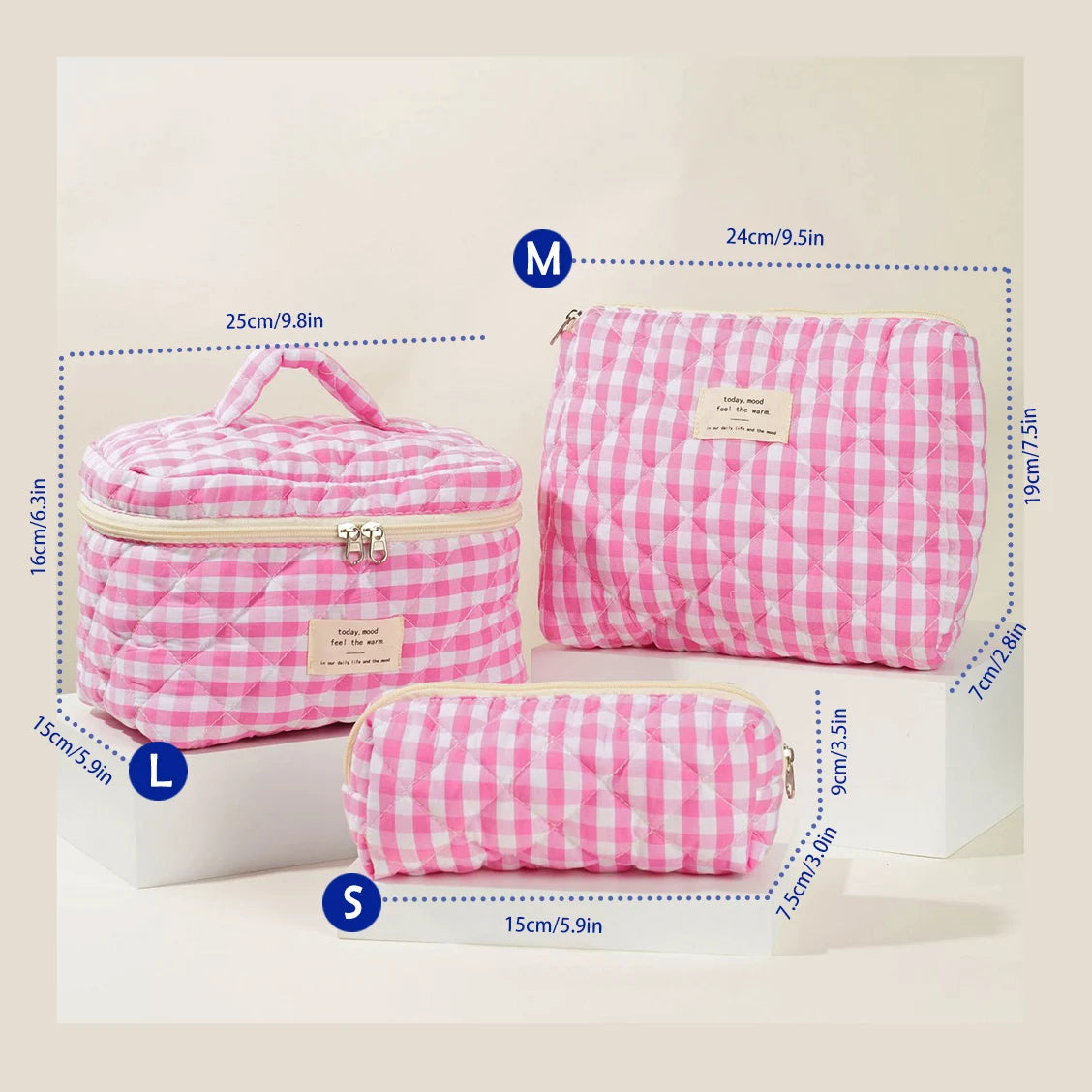 Trousse de toilette femme compacte matelassée
