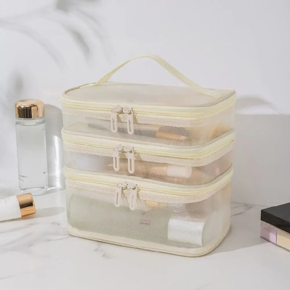 Trousse de toilette transparente voyage multicouches