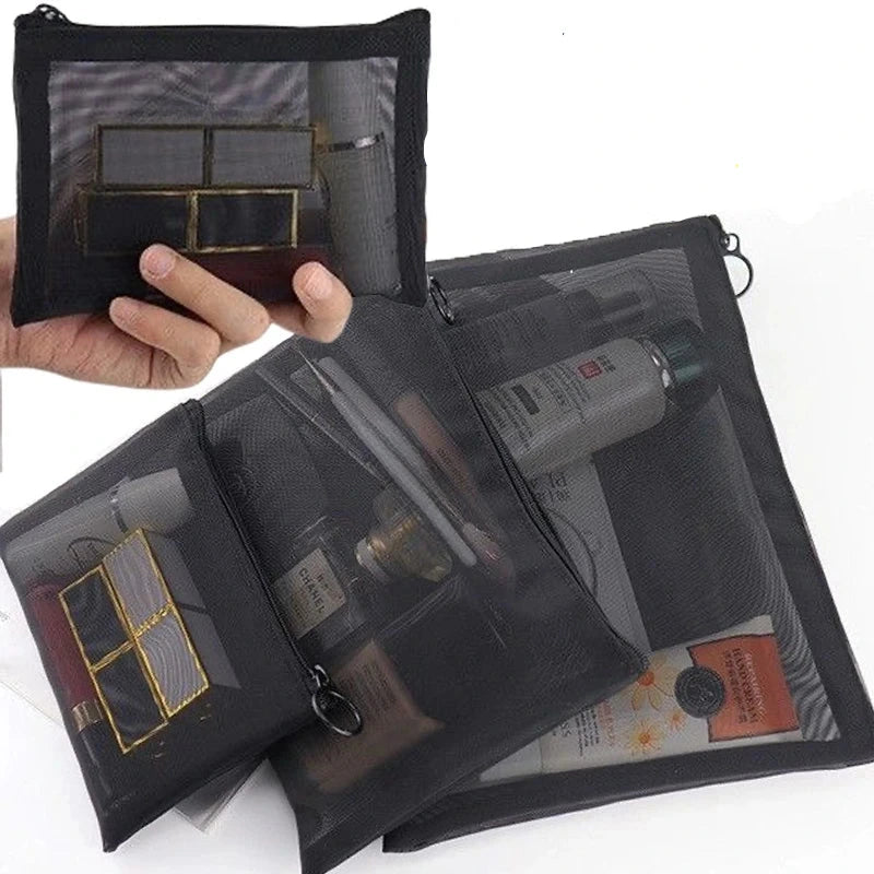Trousse de toilette transparente en lot de 3 tailles – pratiques pour organiser maquillage, soins et accessoires de voyage