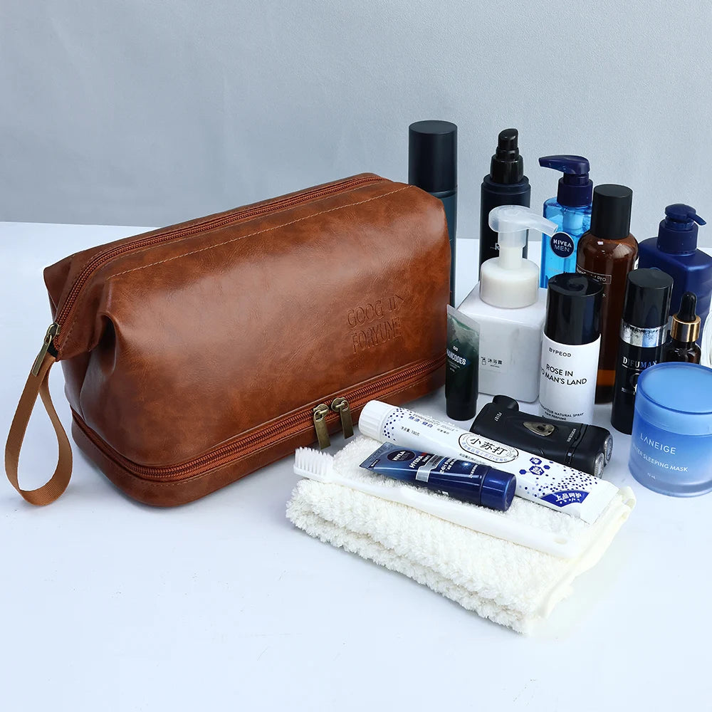 Trousse de toilette homme en cuir – Élégante, imperméable et ultra résistante