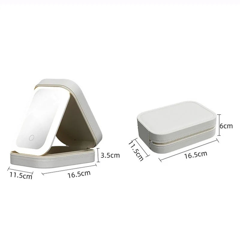 Trousse de toilette femme vanity avec miroir LED – Compacte, élégante et rechargeable
