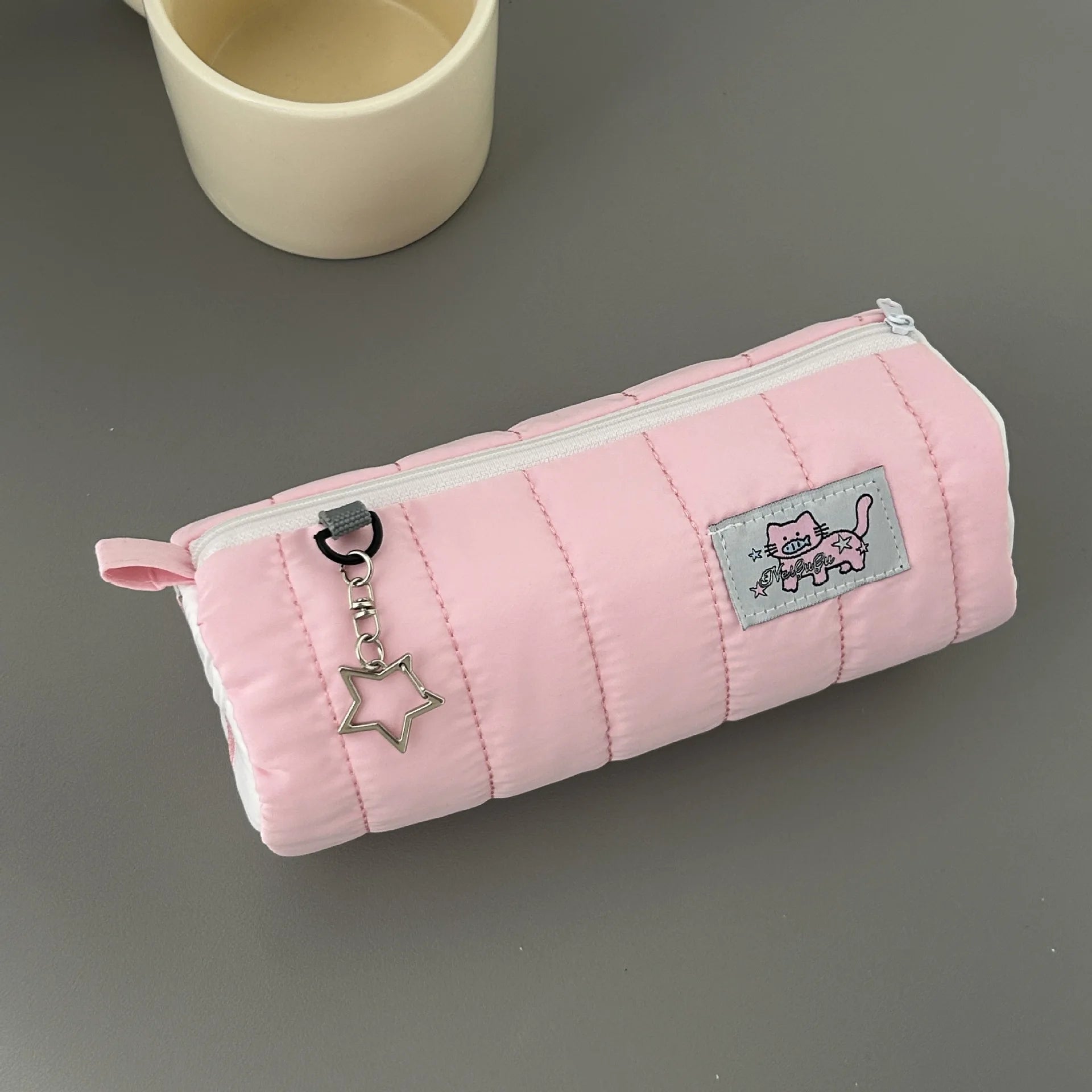 Trousse de toilette matelassée femme, tissu doux et léger