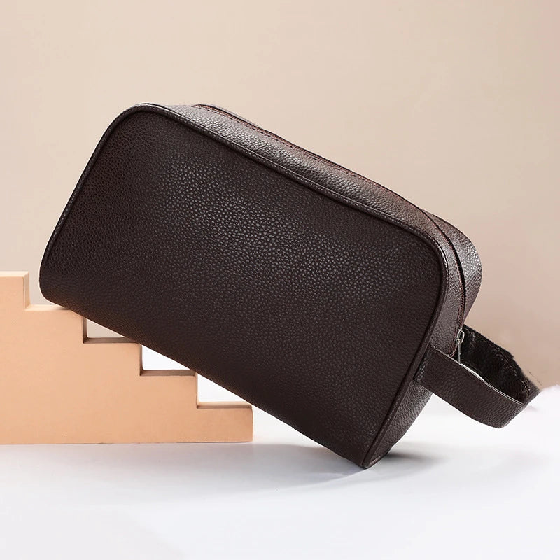 Trousse de toilette homme en cuir – Élégante, résistante et grande capacité