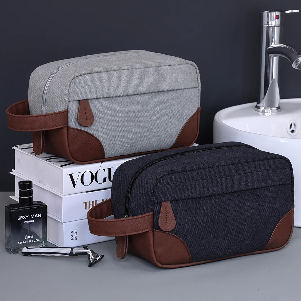 Trousse de toilette voyage homme – Grande capacité, style rétro