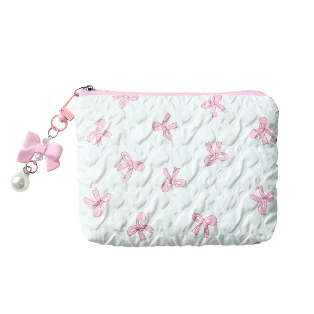 Trousse de toilette femme en coton | Compacte, légère et style nœud tendance