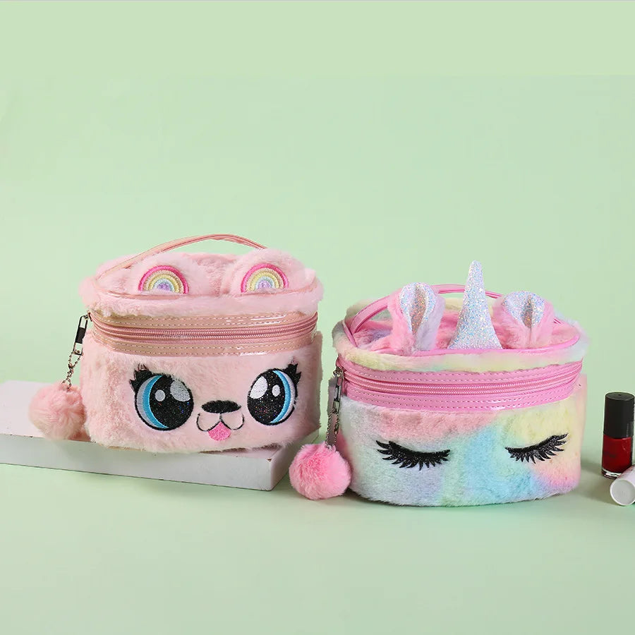 Trousse de toilette bébé licorne – sac de rangement peluche enfant