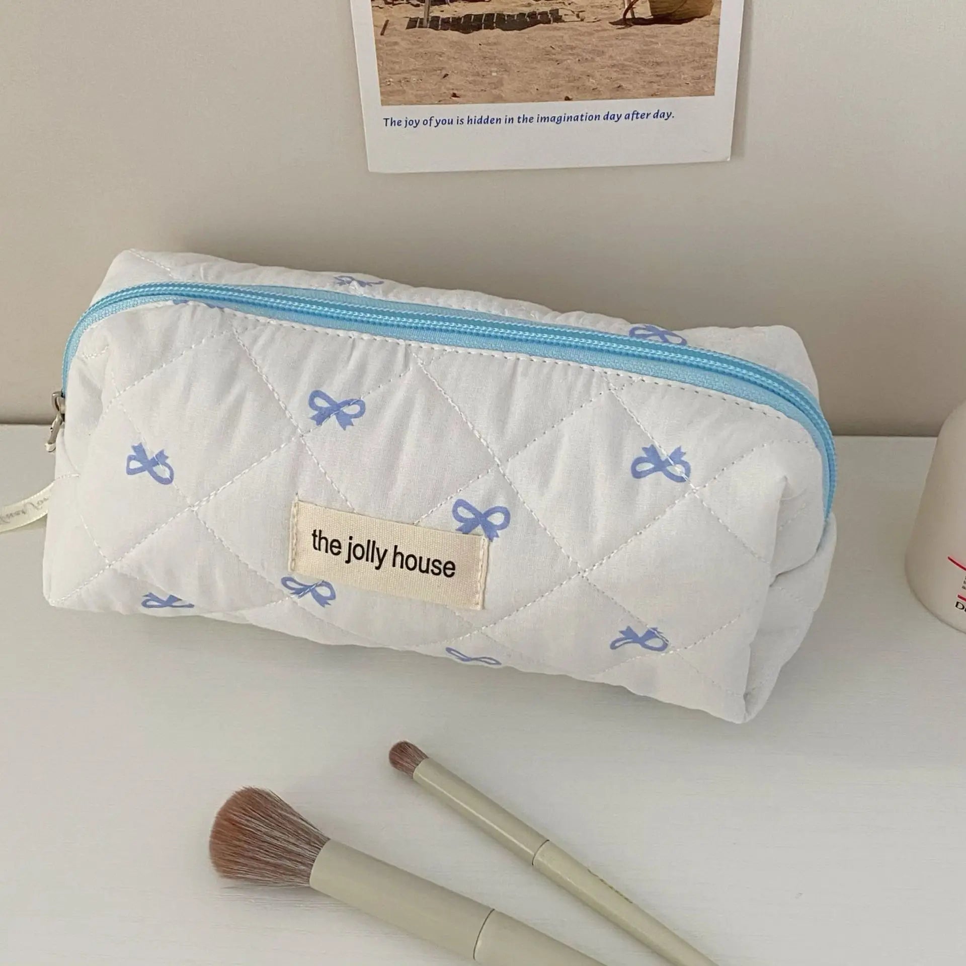 Trousse de toilette coton – Style matelassé multifonction