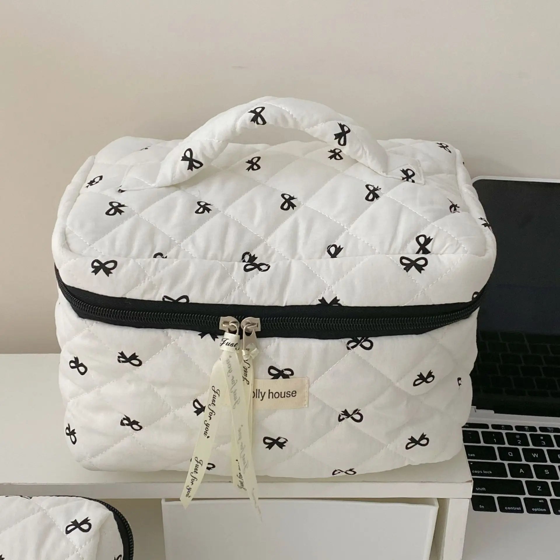 Trousse de toilette coton – Style matelassé multifonction