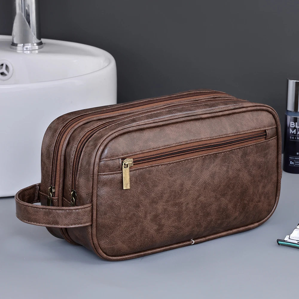Trousse de toilette homme cuir suspendue – Élégante et étanche