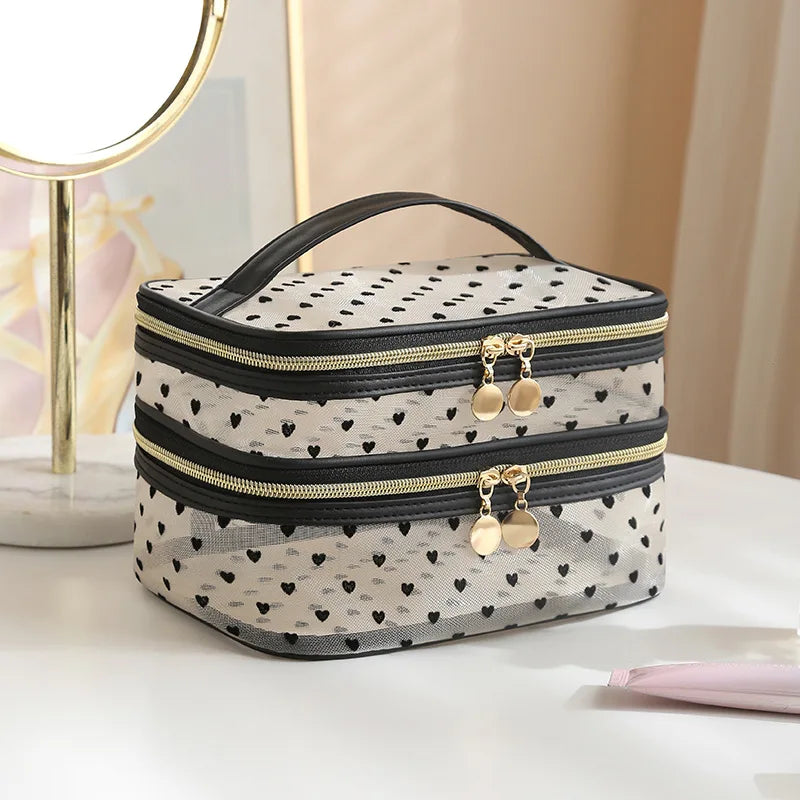 Trousse de toilette femme transparente – Élégante, légère et aérée en mesh