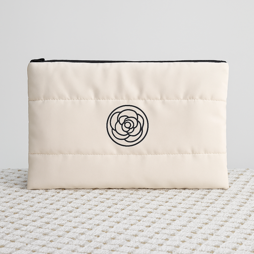 Trousse de toilette en coton femme – Grande pochette zippée 100% coton pour maquillage et voyage