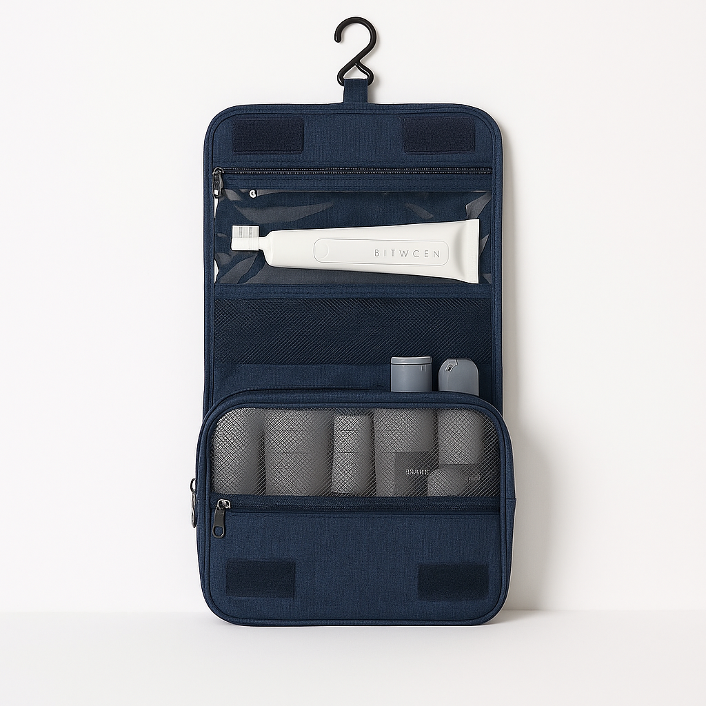  Trousse de toilette à suspendre bleue – idéale pour transporter soins et accessoires en toute organisation