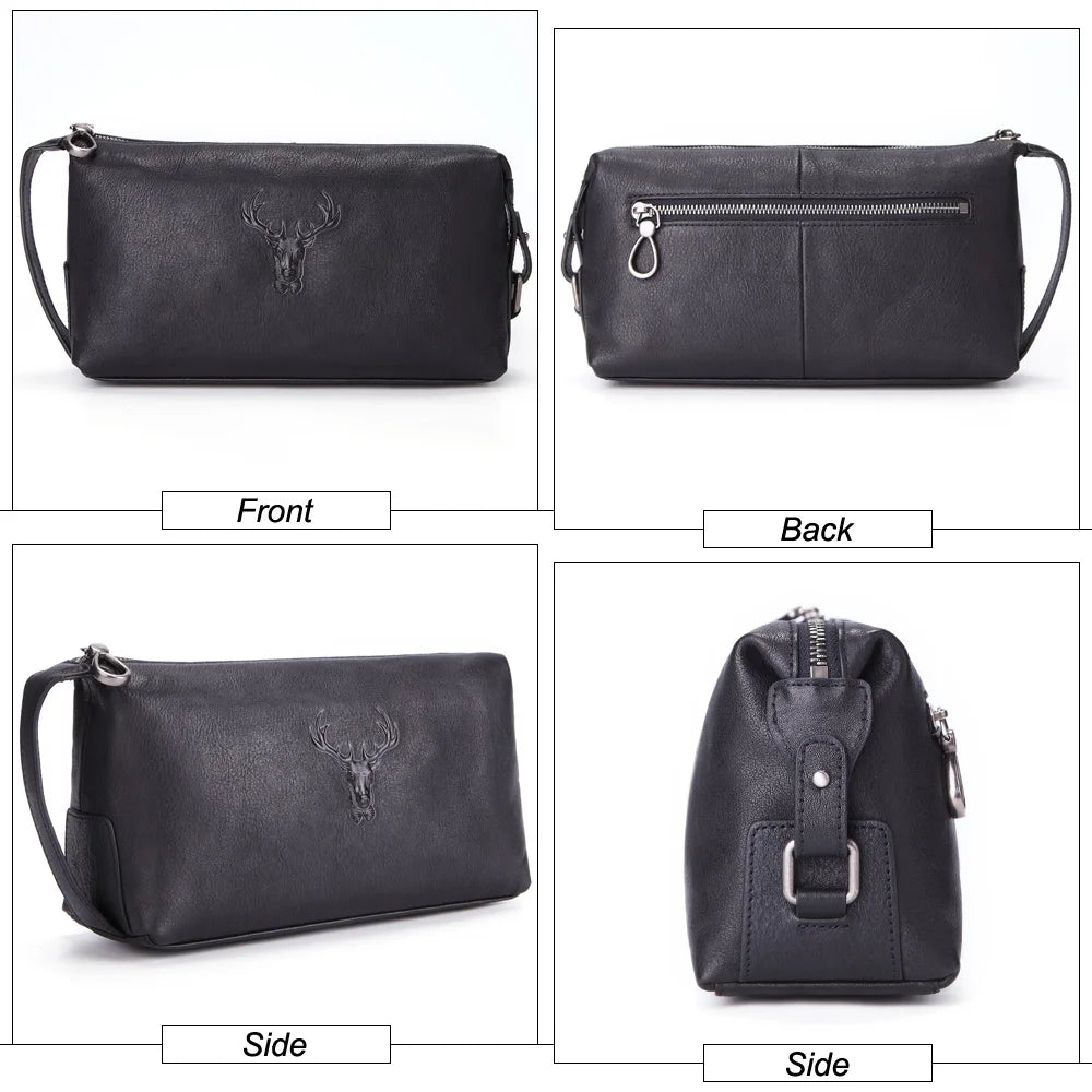 Trousse de toilette homme en cuir noir – Élégance, robustesse et capacité