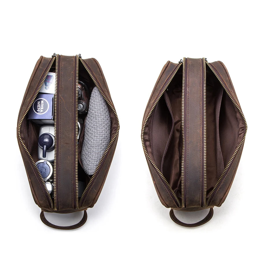 Trousse de toilette cuir homme