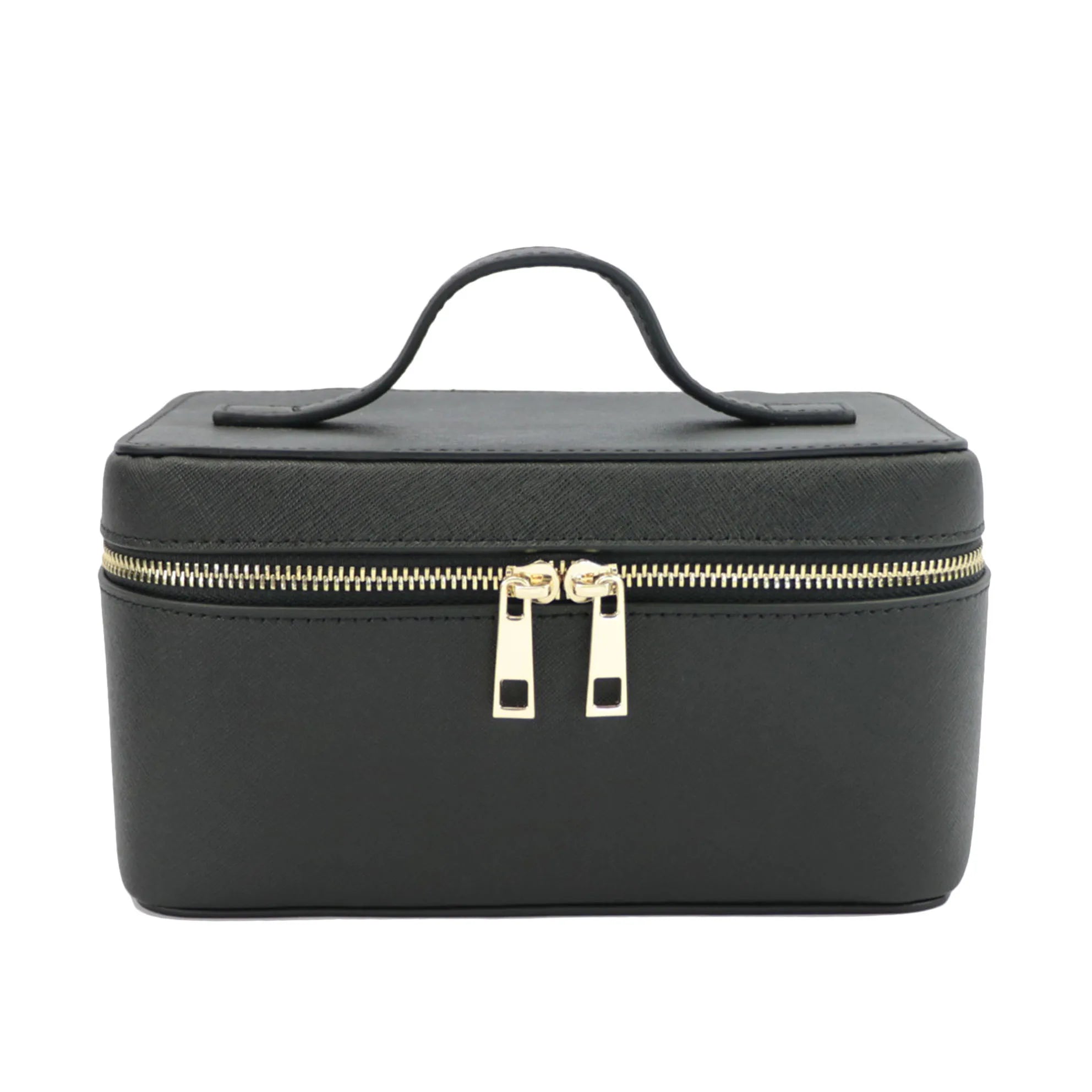  Trousse de toilette de luxe rigide avec poignée et fermeture dorée – idéale pour les produits de soin et accessoires premium