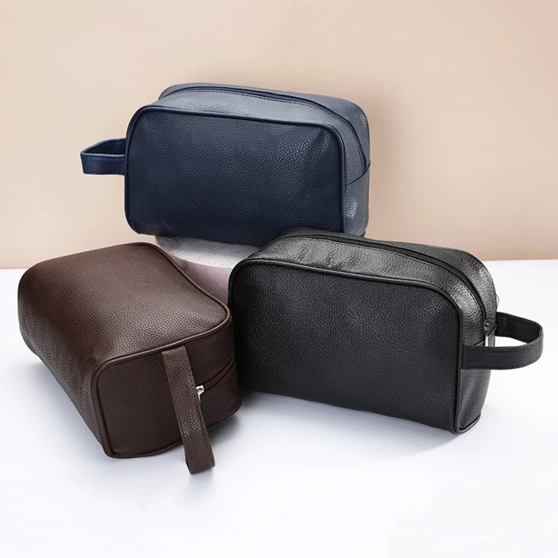 Trousse de toilette homme en cuir – Élégante, résistante et grande capacité