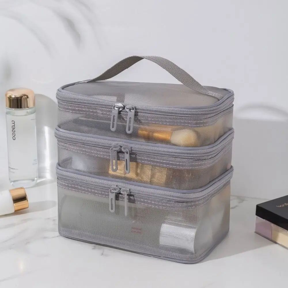 Trousse de toilette transparente voyage multicouches