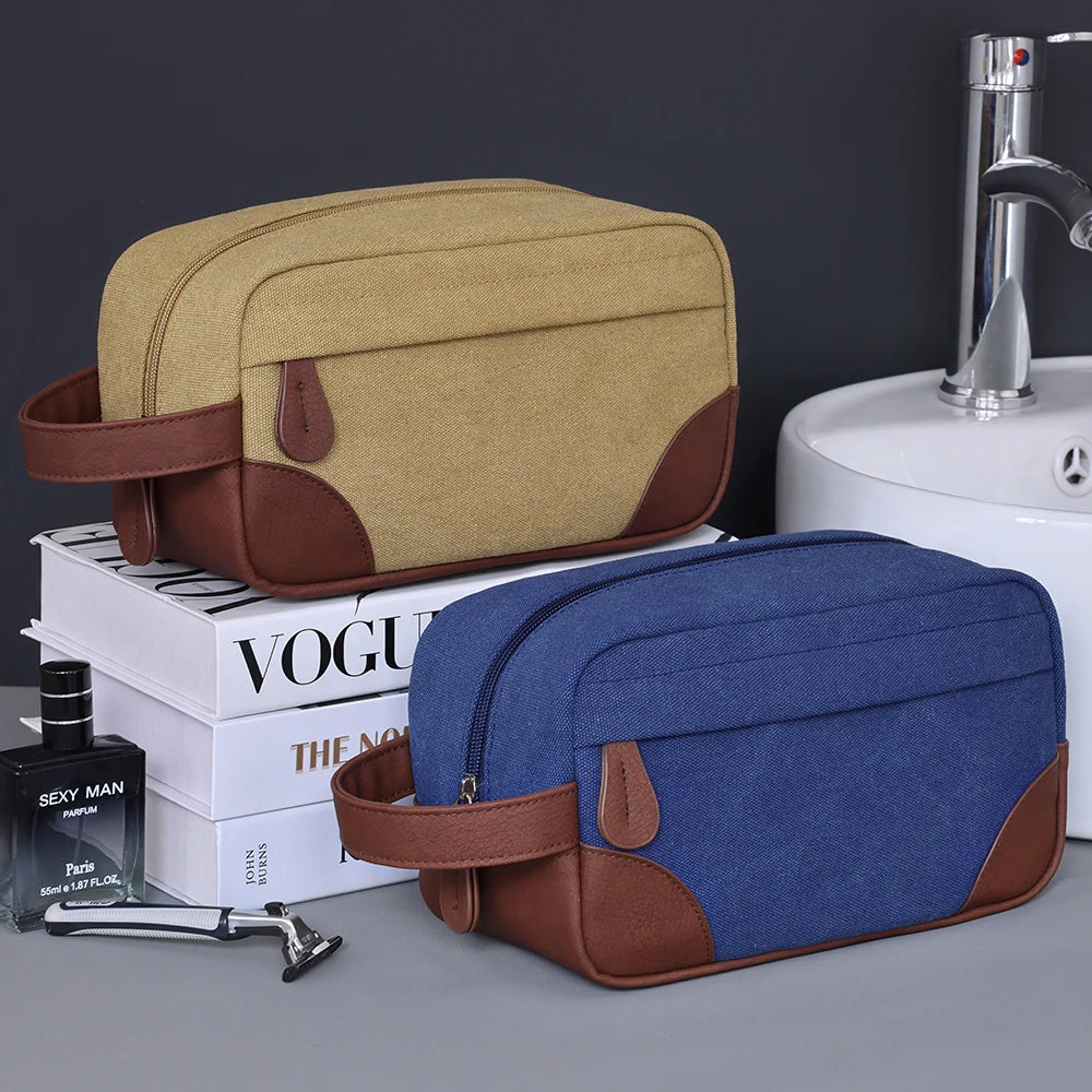 Trousse de toilette voyage homme – Grande capacité, style rétro