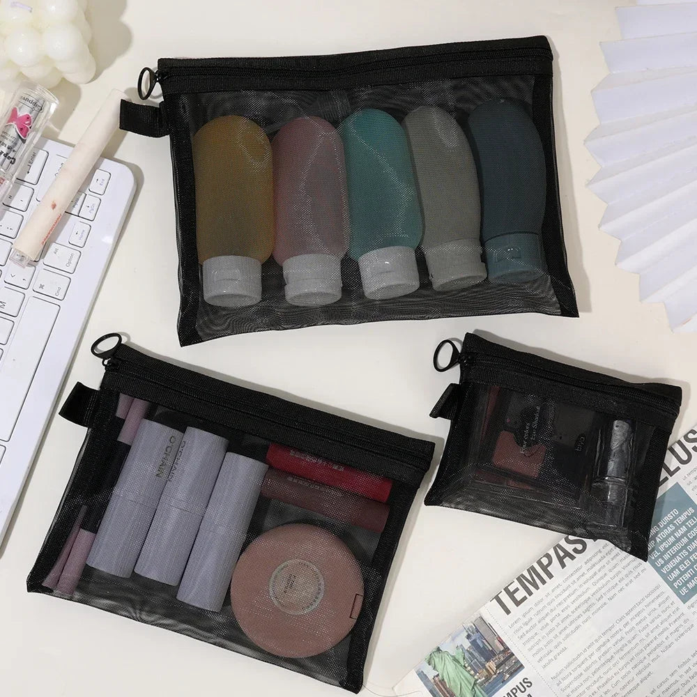Trousse de toilette transparente lot 3 tailles