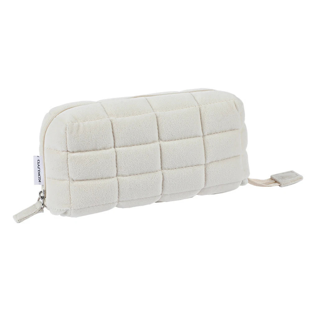  Trousse de toilette coton compacte avec finition peluche – look chic et matière douce pour une trousse cosy et stylée