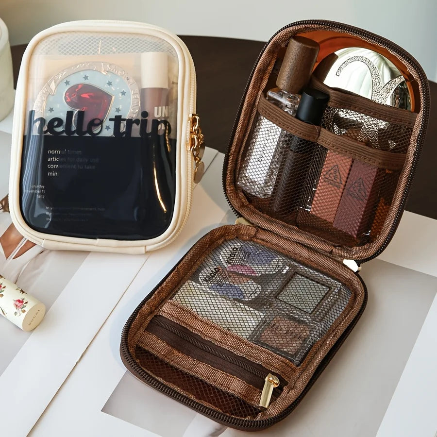 Trousse de toilette transparente femme – Compacte, élégante et pratique