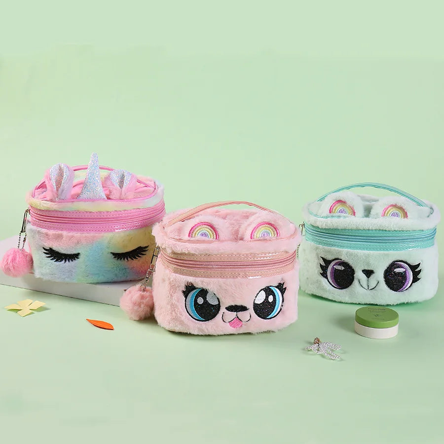 Trousse de toilette bébé licorne – sac de rangement peluche enfant