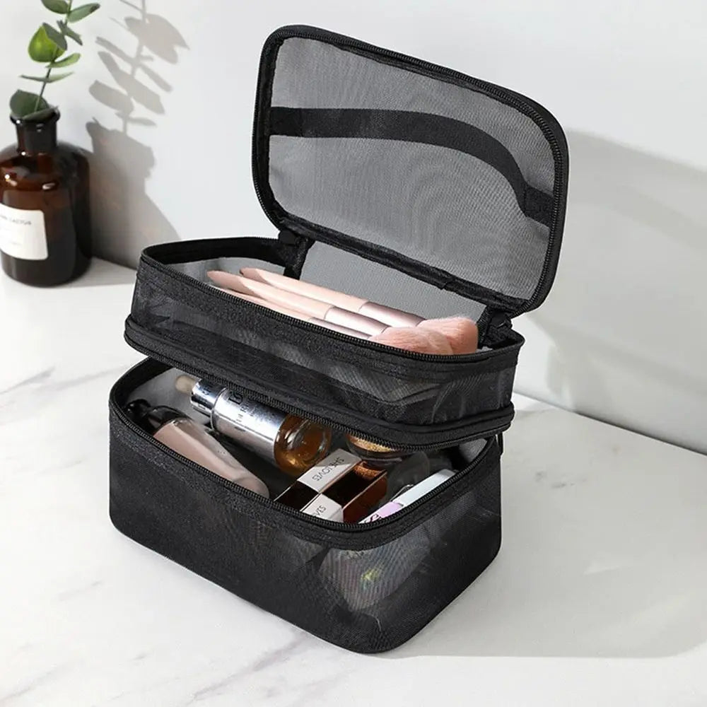 Trousse de toilette transparente voyage multicouches
