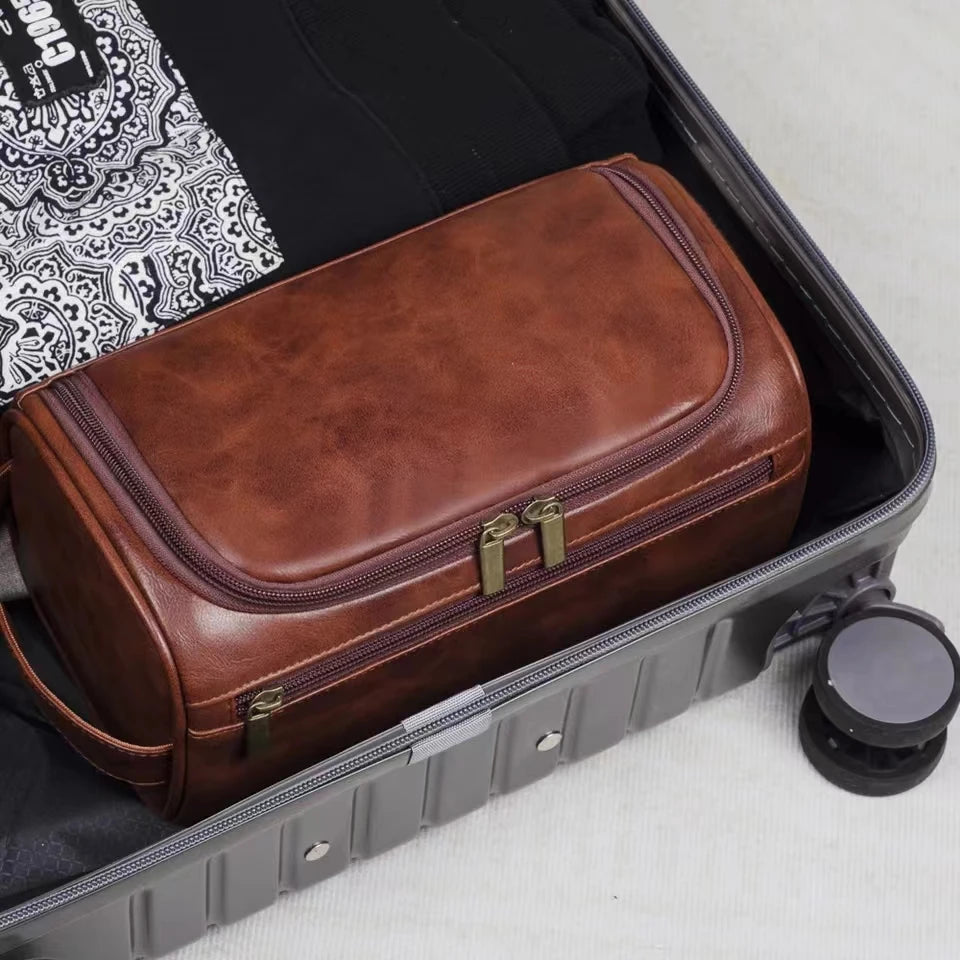 Trousse de toilette cuir homme – Idéale pour les déplacements