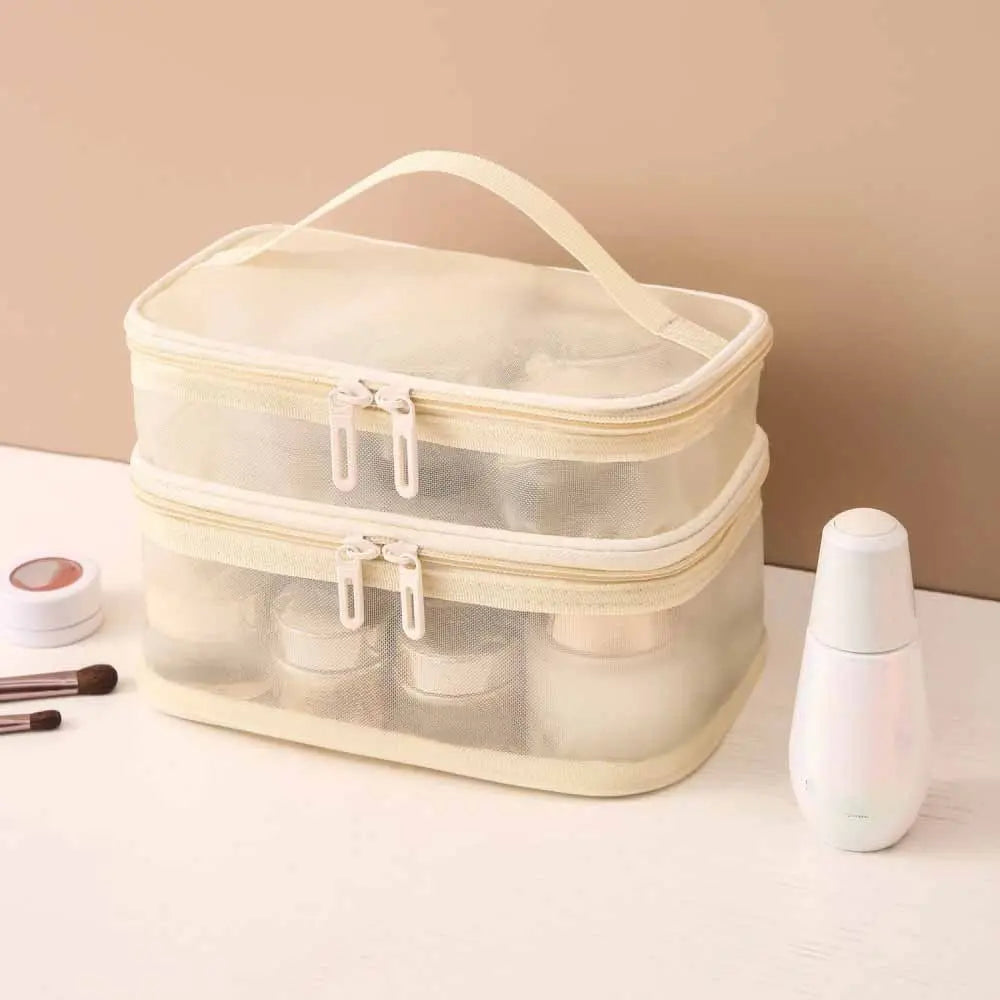 Trousse de toilette transparente voyage multicouches