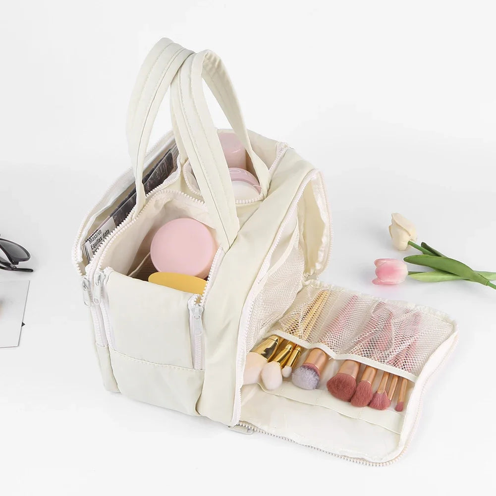 Grosse trousse de toilette femme – Sac de rangement maquillage multi-poches