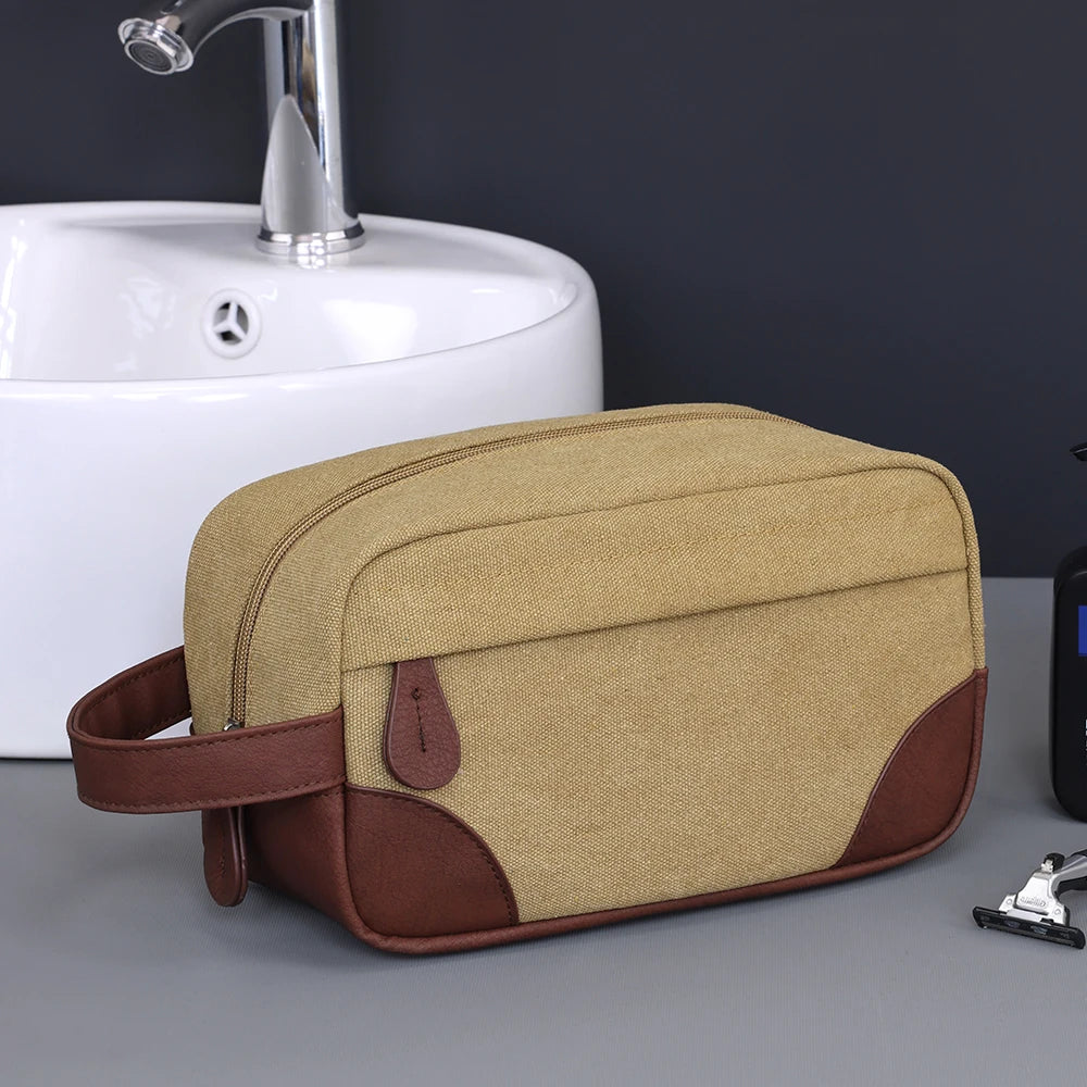 Trousse de toilette voyage homme – Grande capacité, style rétro