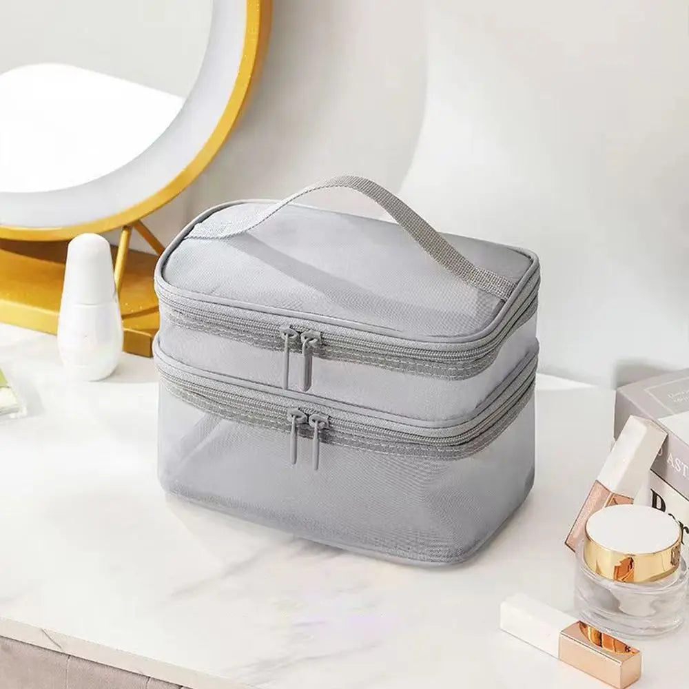 Trousse de toilette transparente voyage multicouches