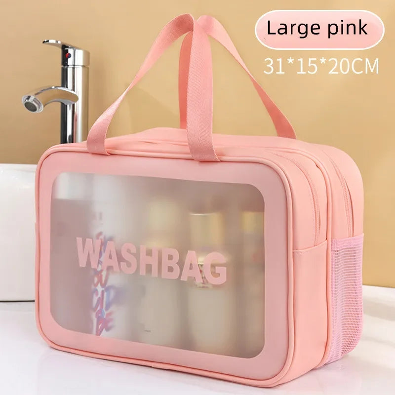 Trousse de toilette imperméable en PVC – Élégance et praticité
