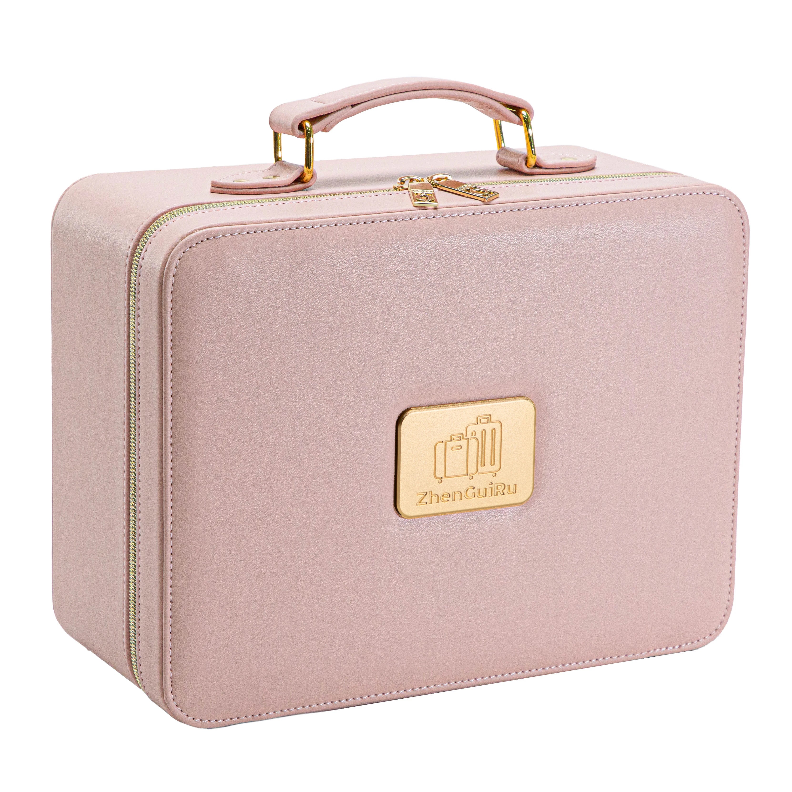  Trousse de toilette luxe avec miroir LED – Haute capacité, élégante et fonctionnelle