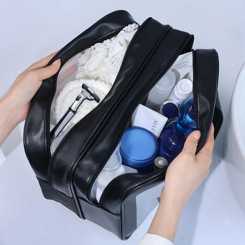 Trousse de toilette imperméable en PVC – Élégance et praticité