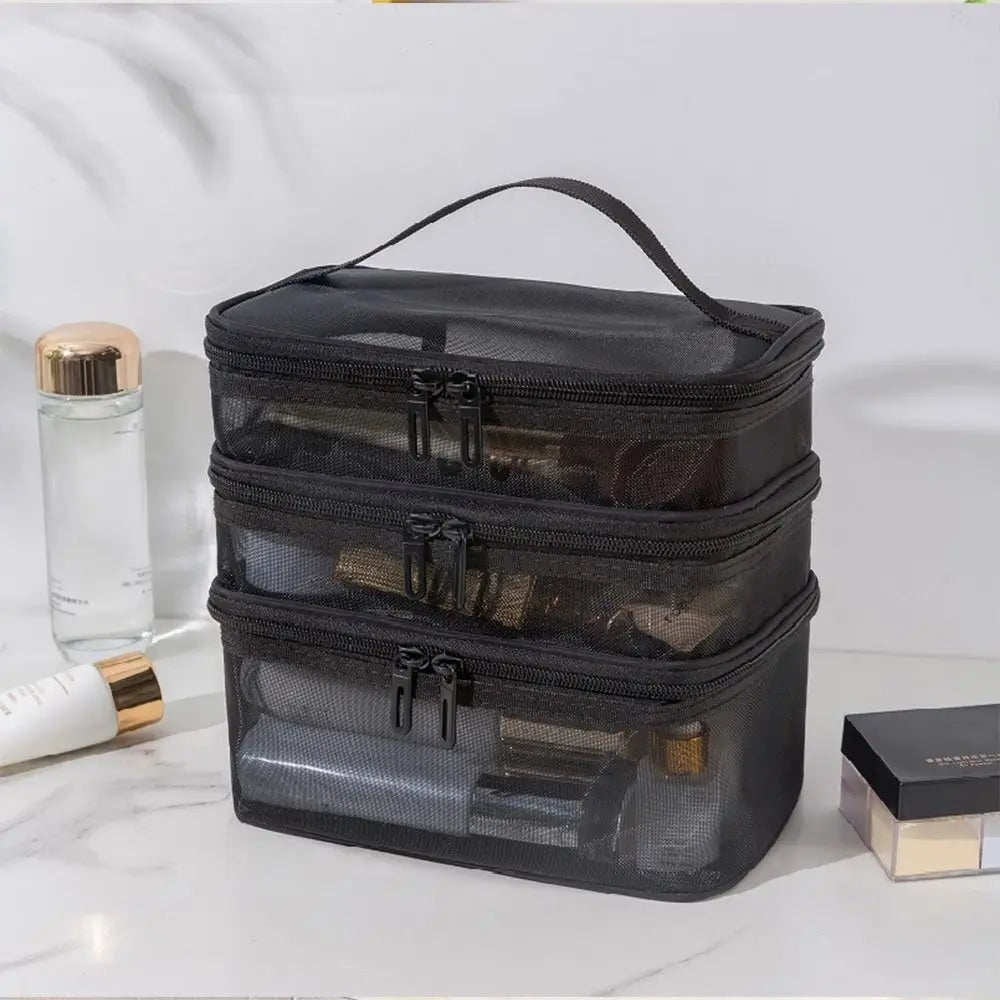 Trousse de toilette transparente voyage multicouches