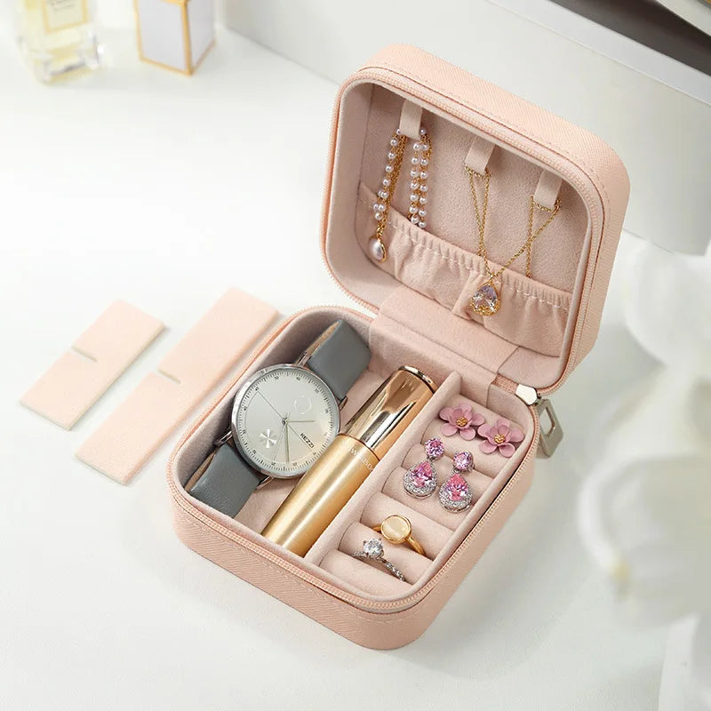  Trousse de toilette femme vanity rose clair  parfaite pour bijoux, maquillage et petits accessoires de voyage