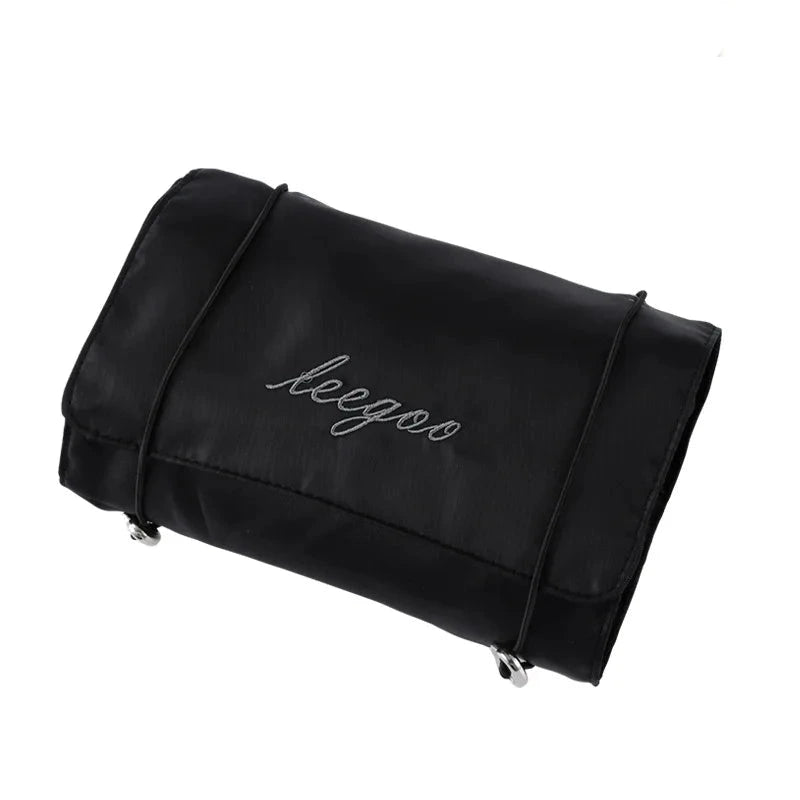 Grosse trousse de toilette pliante en mesh zippée