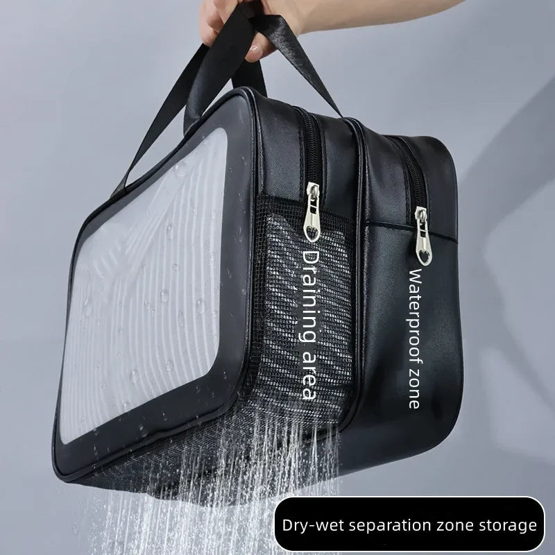 Trousse de toilette imperméable en PVC – Élégance et praticité