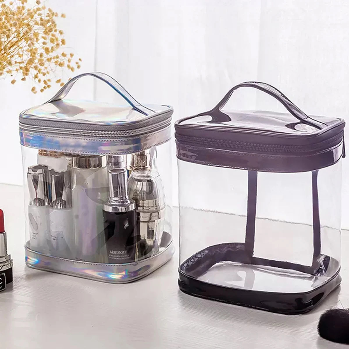 Trousse de toilette transparente – Compacte, élégante et pratique