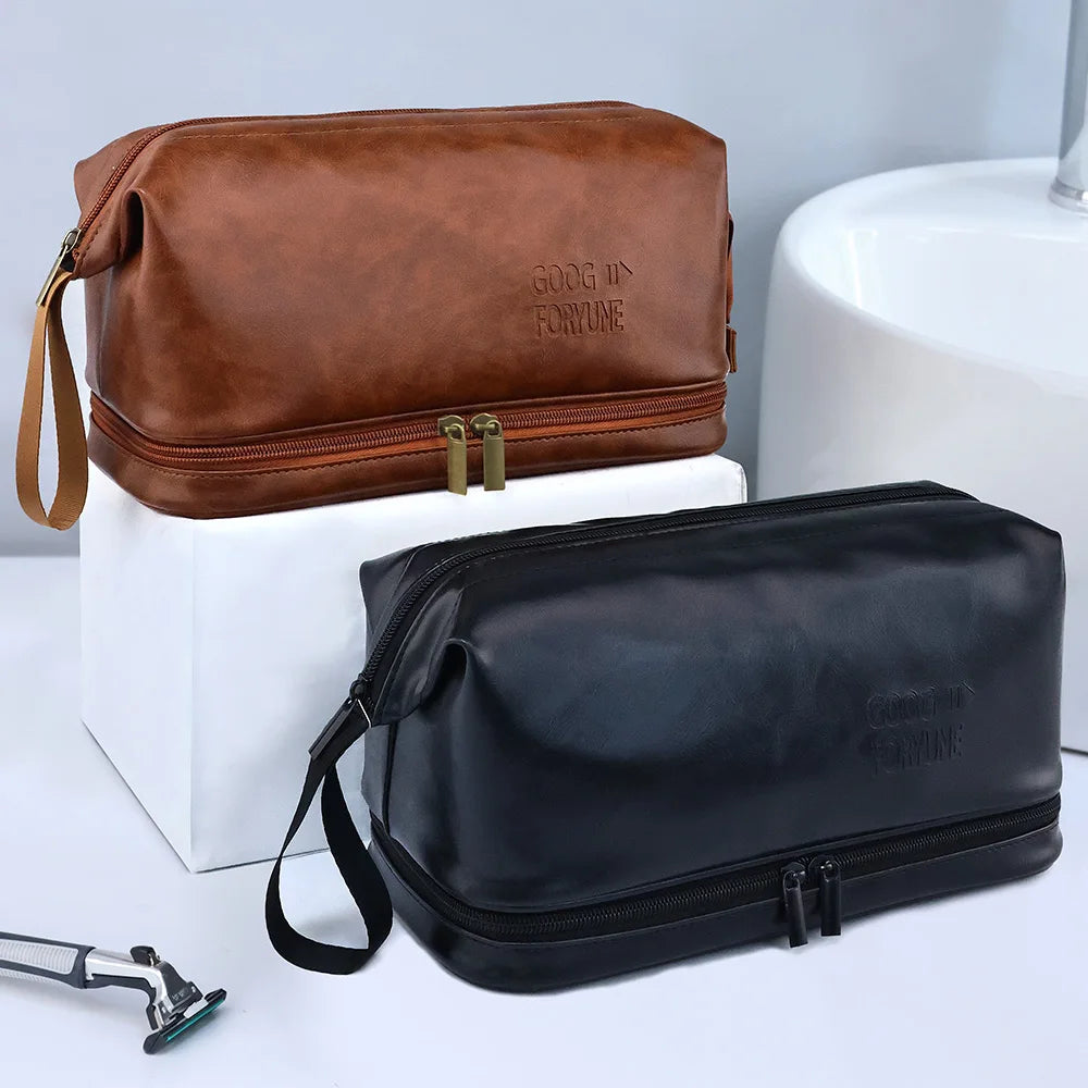 Trousse de toilette homme en cuir – Élégante, imperméable et ultra résistante